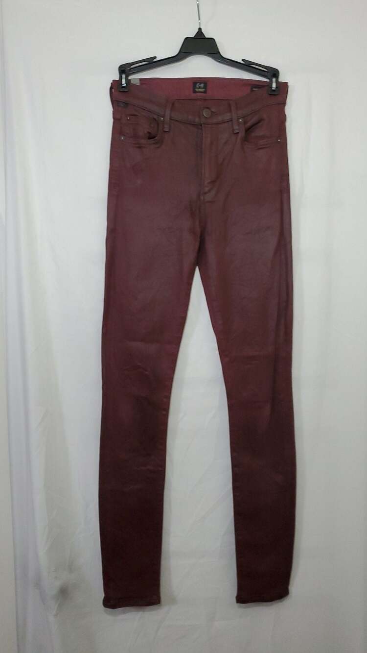 Citizens of Humanity Rocket Slick High Rise Skinny Coated Jeans Malbec Size 27